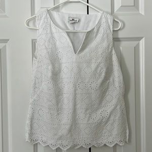 Vineyard vines white eyelet classic top